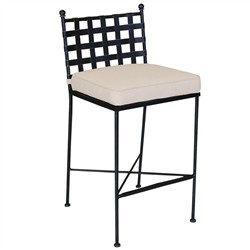 Aurore French Beige Cushion Metal Outdoor Bar Stool