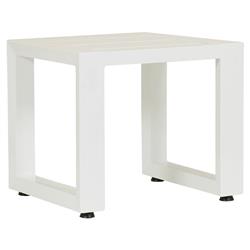Roman Modern White Metal Square Outdoor Side End Table