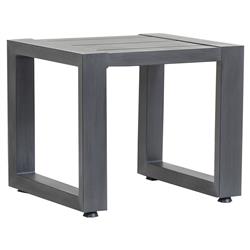 Finn Modern Grey Metal Square Outdoor Side End Table