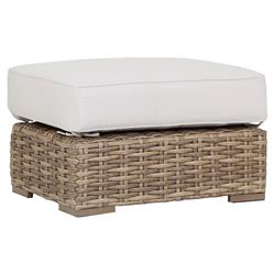 Aria Coastal Beige Cushion Brown Rectangular Outdoor Ottoman