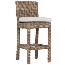 Aria Coastal Beige Cushion Brown Outdoor Counter Stool