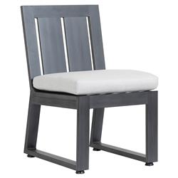 Finn Modern Grey Cushion Metal Outdoor Dining Side Chair