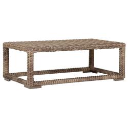 Aria Coastal Brown Woven Rattan Rectangular Outdoor Coffee Table