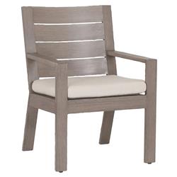 Ezra Modern Taupe Grey Aluminum Beige Outdoor Dining Arm Chair