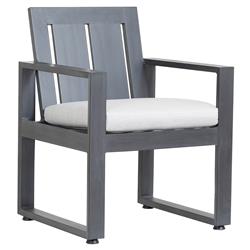 Finn Modern Grey Cushion Metal Outdoor Dining Arm Chair