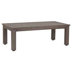 Ezra Modern Taupe Grey Aluminum Rectangular Outdoor Coffee Table