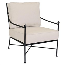 Aurore French Beige Cushion Metal Outdoor Club Arm Chair