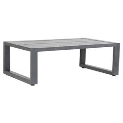 Finn Modern Grey Metal Rectangular Outdoor Coffee Table