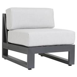 Finn Modern Grey Cushion Metal Outdoor Armless Chair