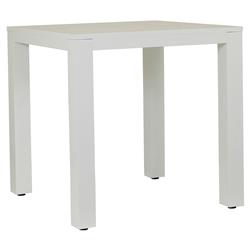 Roman Modern White Square Metal Outdoor Dining Bar Table - 40"W