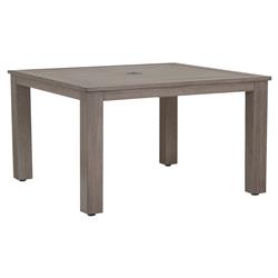 Ezra Modern Taupe Grey Aluminum Square Outdoor Dining Table - 48&quot;W