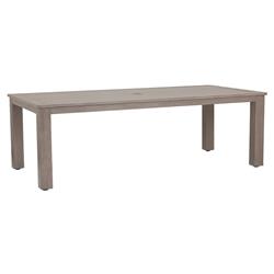 Ezra Modern Taupe Grey Aluminum Rectangular Outdoor Dining Table - 90&quot;W