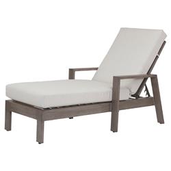 Ezra Modern Taupe Grey Aluminum Outdoor Adjustable Chaise Lounge