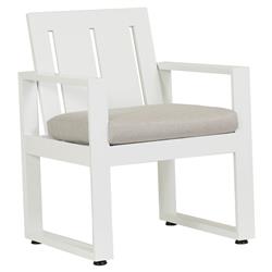 Roman Modern Grey Cushion White Metal Outdoor Dining Arm Chair