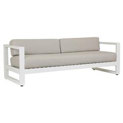 Roman Modern Grey Cushion White Metal Outdoor Sofa