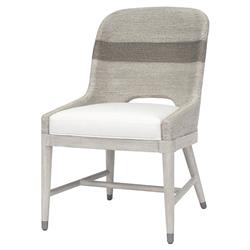 Palecek Fritz Coastal Beach White Performance Lampakanai Rope Hardwood Side Chair