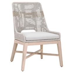 Theodore Coastal Taupe Woven Cushion Grey Teak Outdoor Dining Chair - Set of 2