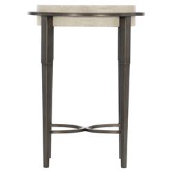 Belinda Modern Honed Unsealed White Travertine Top Round Side End Table - Small