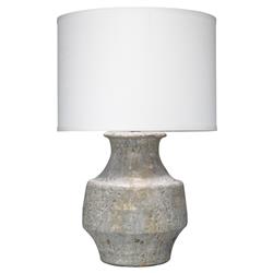 Xavi Modern Classic White Linen Shade Grey Ceramic Table Lamp