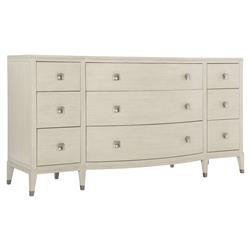Alice Modern Classic Beige Curved Center Nine Drawer Dresser