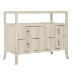 Alice Modern Classic Beige Two Drawer Open Shelf Bachelor Chest