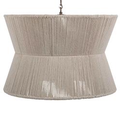Gregory Coastal Beach White Woven Cotton Hourglass Chandelier