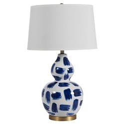 Luca Modern Double Gourd Blue Painted White Ceramic Table Lamp