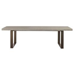 John Modern Classic Ivory Wood Top Bronze Metal Extendable Dining Table - 84-106&quot;W