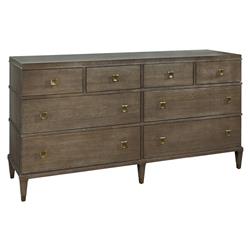 Norman Rustic Lodge Brown Wood 8 Drawer Double Dresser