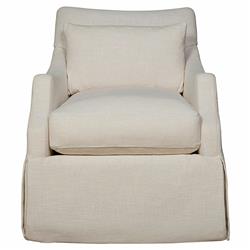 Iris French Country Cream Slipcovered Swivel Living Room Arm Chair