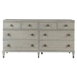 Norman Rustic Lodge Light Grey Wood 8 Drawer Double Dresser