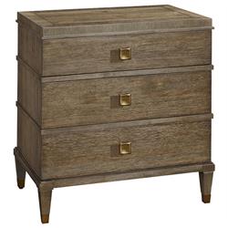 Norman Modern Classic Brown Wood 3 Drawer Nightstand