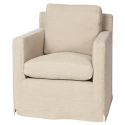 Cisco Home Louis Modern Classic Logan Beige Linen Slipcovered Swivel Arm Chair