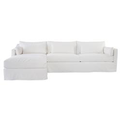 Cisco Home Rebecca Modern White Cotton Slipcovered Sectional Sofa - Left Arm Facing