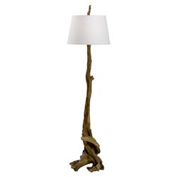 Wellington Coastal Beach Brown Composite Beige Linen Buffet Floor Lamp
