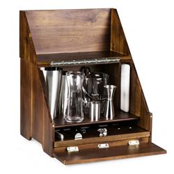 James Modern Classic Acacia Wood Cocktail Bar Set Box