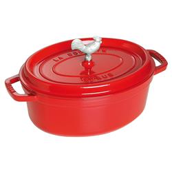 Staub Cherry Red 5.8 Quart Cast Iron Oval Cocotte Pot