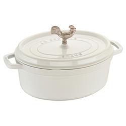Staub White 5.8 Quart Cast Iron Oval Cocotte Pot