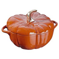 Staub Orange Cast Iron Pumpkin Cocotte Pot - 3.65 Quart
