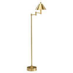 Whittaker Industrial Loft Gold Metal Adjustable Swing Arm Floor Lamp