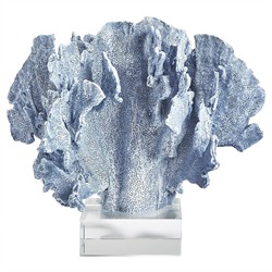 Abaco Coastal Beach Blue Coral Sculpture Decor