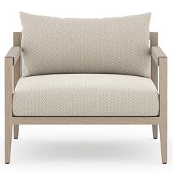 Cheryl Modern Beige Cushion Natural Teak Wood Outdoor Arm Chair