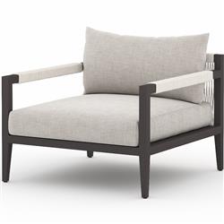 Cheryl Modern Light Grey Cushion Black Aluminum Outdoor Arm Chair