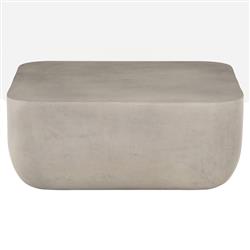 Yvonne Industrial Loft Grey Concrete Outdoor Block Coffee Table