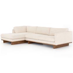 Ethan Modern Classic Cream Performance Sectional Sofa - 70" Left Arm Facing