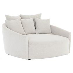 Louisa Modern Classic Off White Performance Round Sofa - 62"W