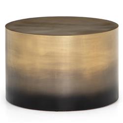 Maddux Modern Classic Antique Brass Ombre Iron Cylinder Round Coffee Table