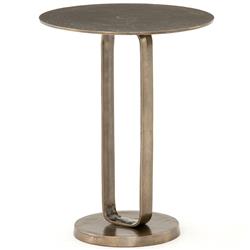 Sam Modern Classic Bronze Aluminum Round Side End Table