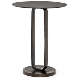 Sam Modern Classic Brown Aluminum Round Side End Table