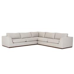 Stanley Modern Classic Light Grey Upholstered Corner Sectional - 120"